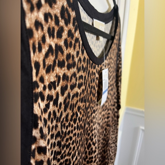 NBW - New Michael Kors Long Sleeve Leopard 🐆 Print Top Sz XL - Picture 5 of 6